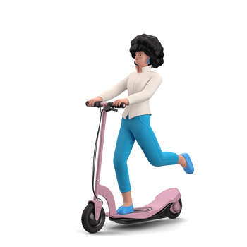 transportation, character builder _ scooter, transport, woman, ride.png